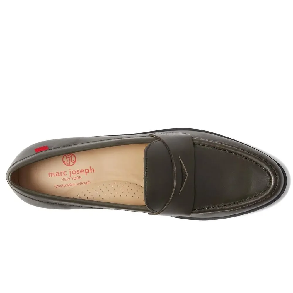 MARC JOSEPH NEW YORK LAFAYETTE - LOAFERS FOR WOMEN -GRAPHITE BRUSHED NAPPA 8 M
